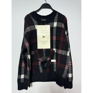 Christian Siriano Red Black Plaid Sweater Set Size Medium